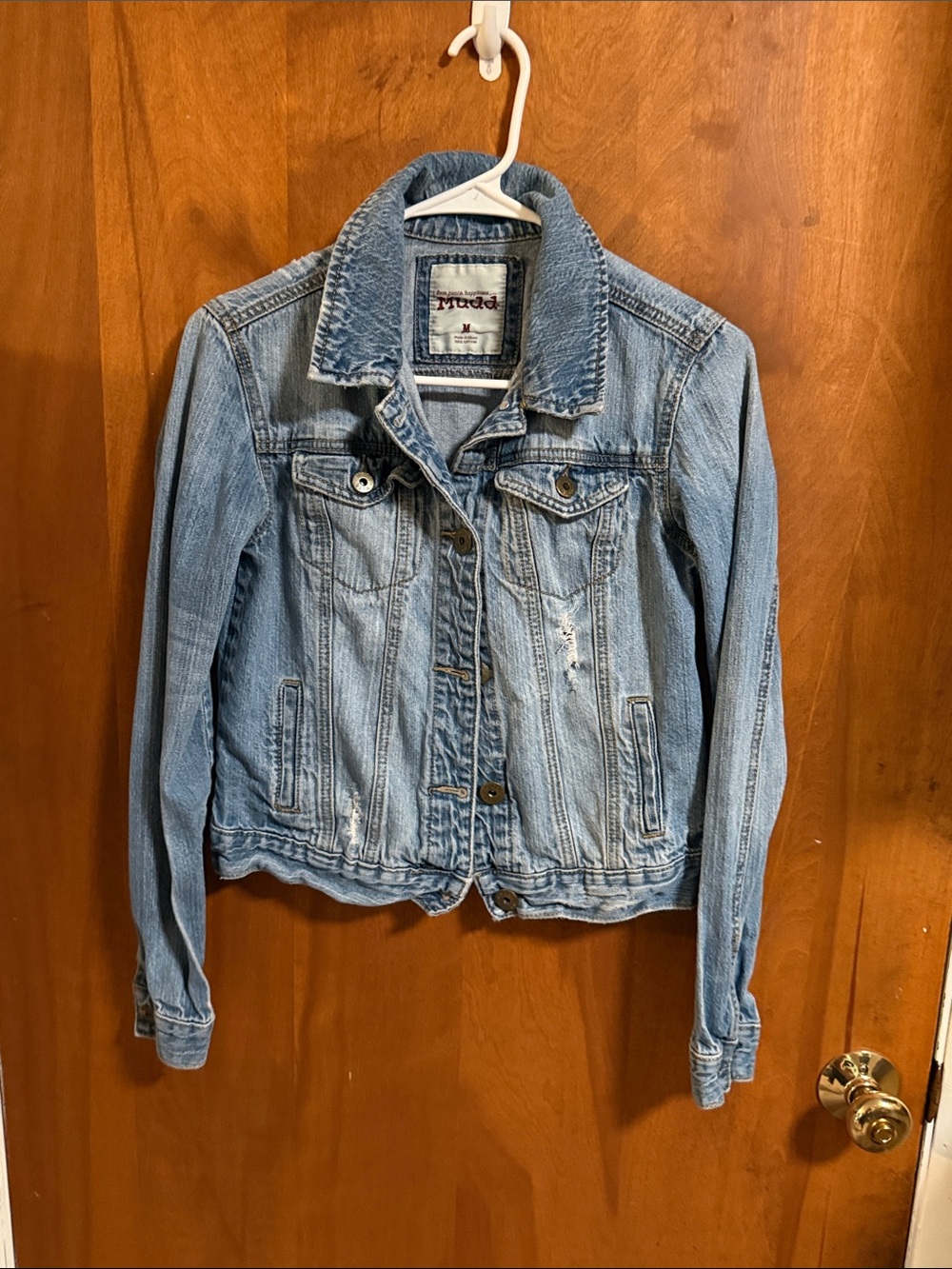 Mudd distressed Faded Light Blue Denim Jacket